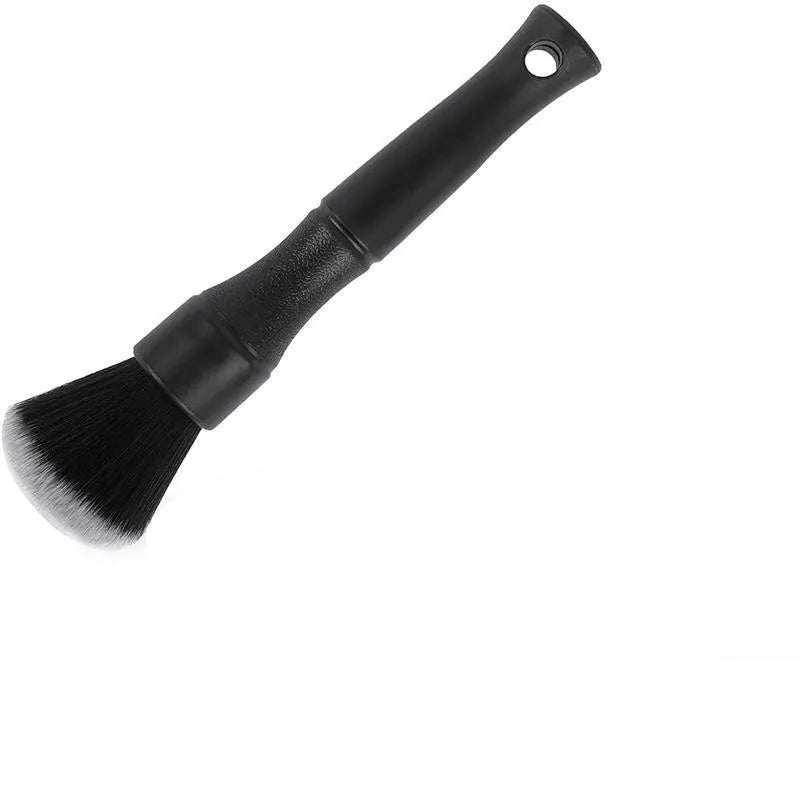 Black car detailing brush with soft pig hair bristles and PP handle in two sizes: 240mm and 160mm.