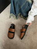 Women's retro sandals with a single ankle strap buckle and closed round toe, shown in apricot colour.