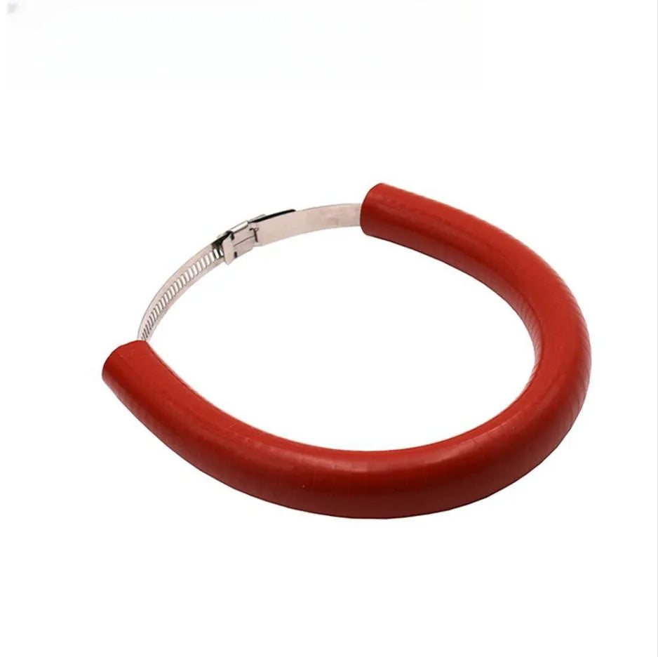 Universal motorcycle exhaust pipe anti-drop gasket in black, blue, and orange colours