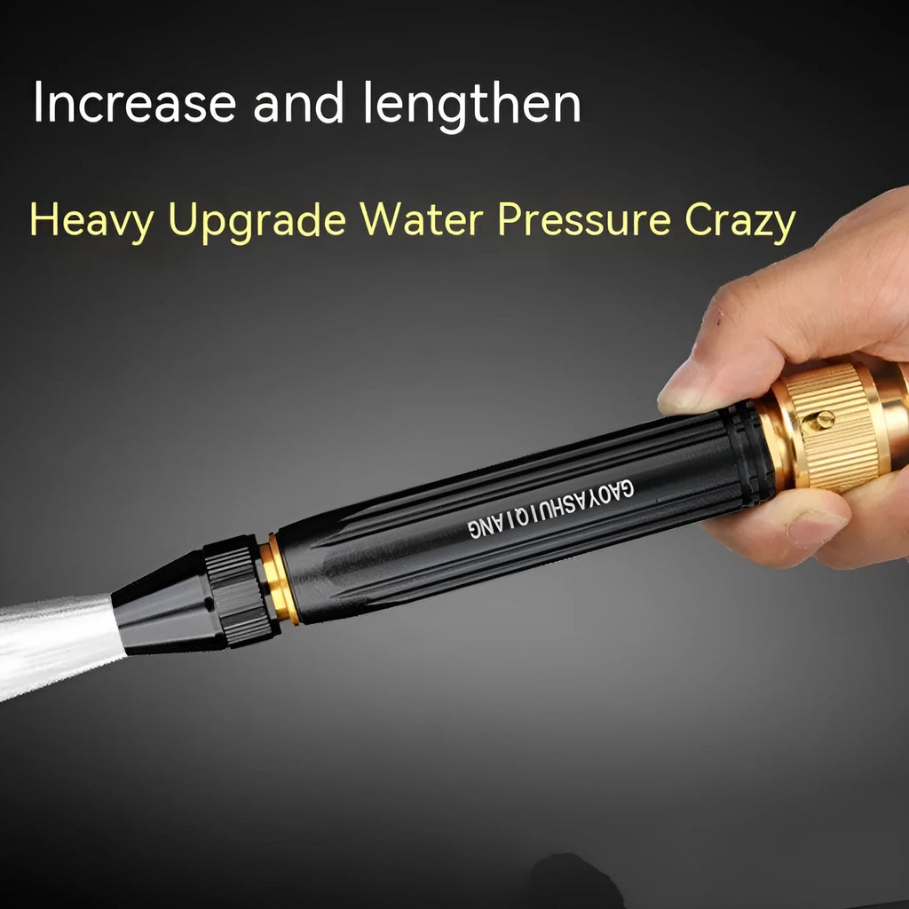 Black alloy car washing gun with straight spray nozzle design