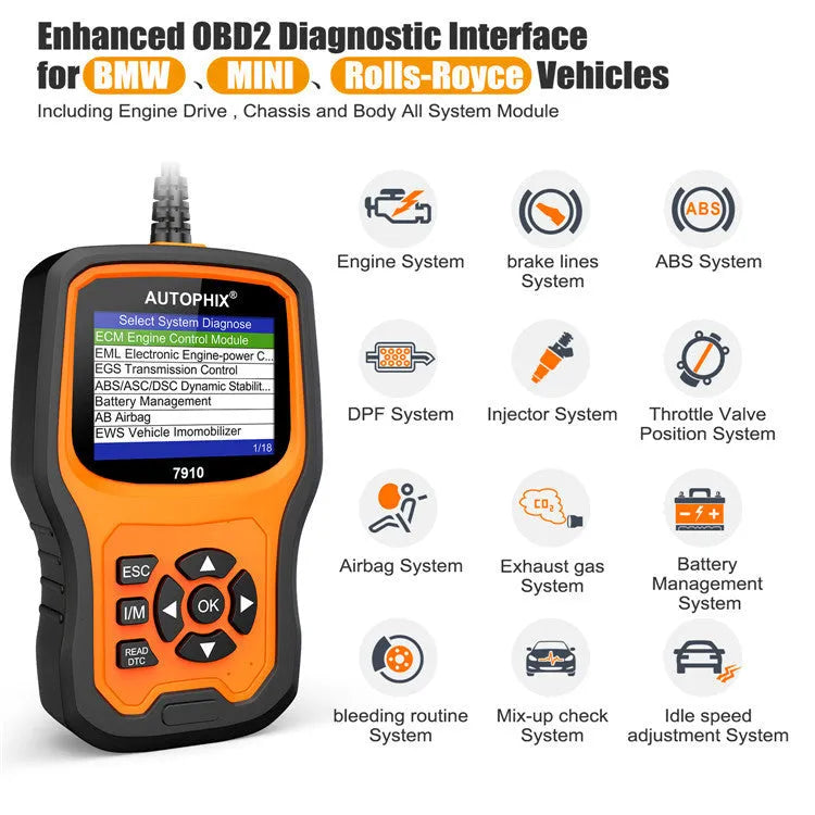 Autophix 7910 BMW and OBD2 automotive diagnostic scanner tool