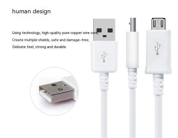 Black Micro USB universal data cable 1m for Android phones and tablets