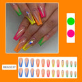 Cartoon and love pattern glitter French false nail tips kit with jelly glue and filing strips.