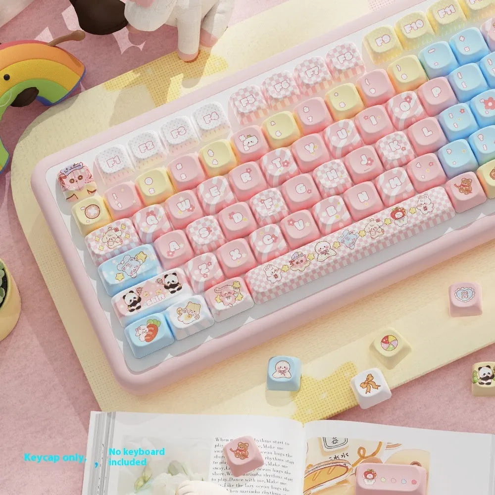 Clip Doll mechanical keyboard keycap set with sublimation printed doll theme design