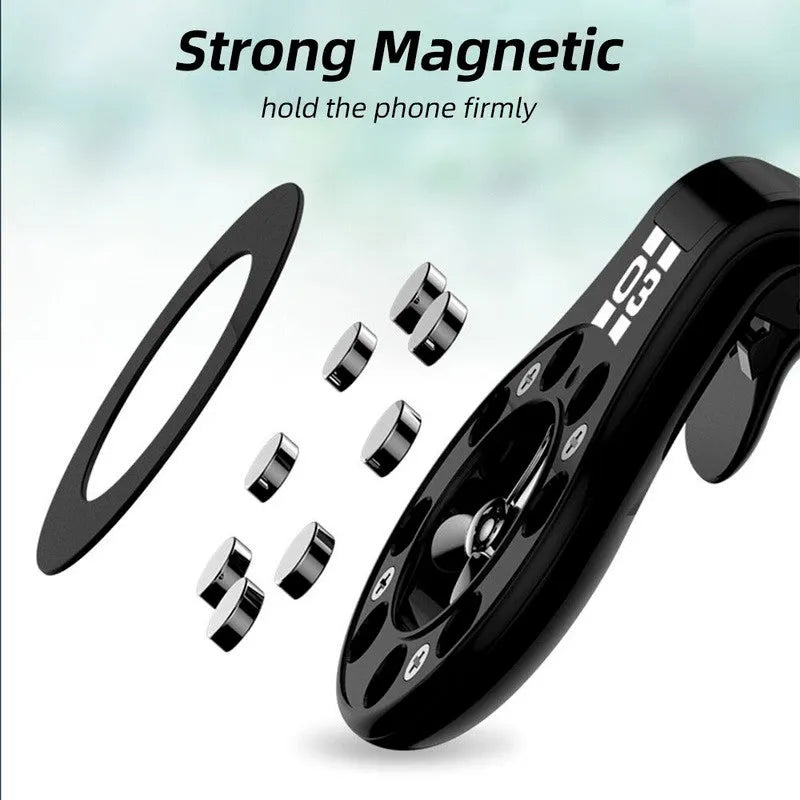 Magnetic car phone holder attached to car air vent with adjustable bracket and fragrance slot