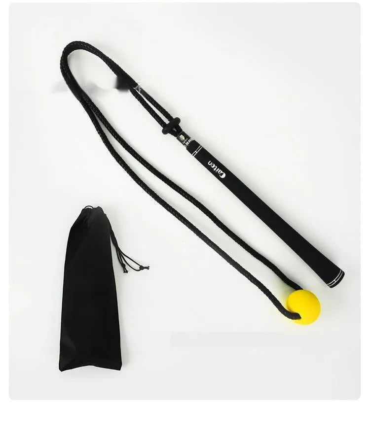 Black silicone elastic string practice rope trainer for golf swing correction and ball sports training