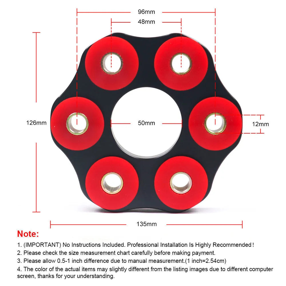 Red polyurethane aluminium drive shaft connecting plate bracket for BMW E46 E36 E30 E28 models