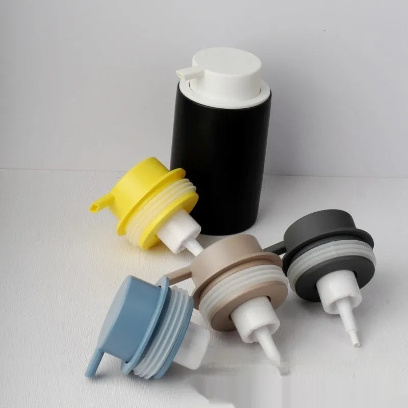 ABS plastic facial cleanser foam pump with large pump head in gold finish