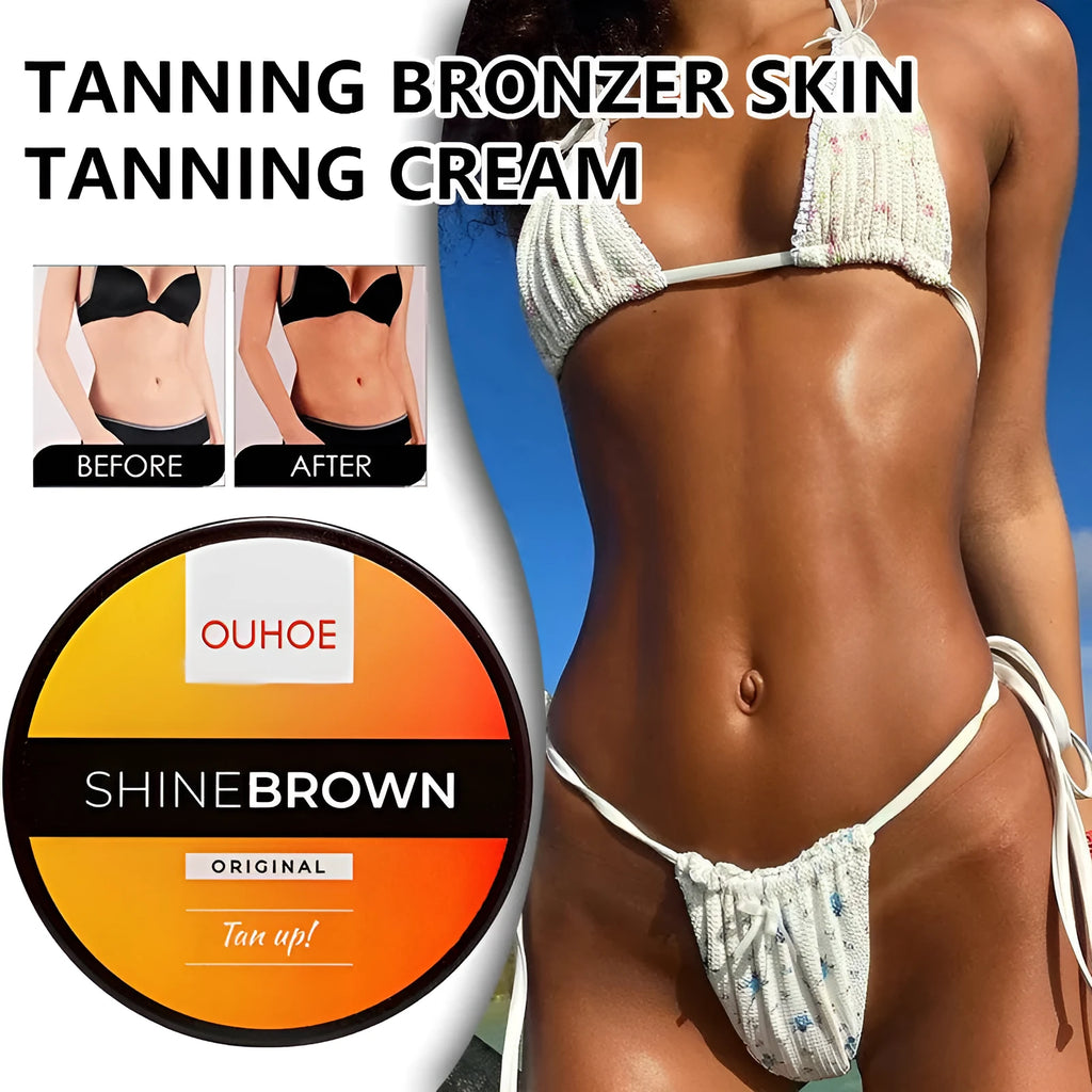 Pack of tanning cream and aloe vera gel for natural bronzing and after-sun relief, available in 50g and 100g sizes