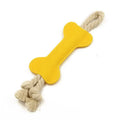 Bone-shaped dog toy with rope knot and felt, 16cm, in four colours