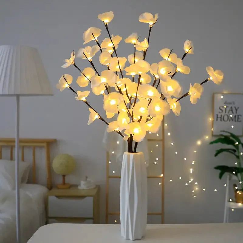 Pink phalaenopsis branch LED decorative light measuring 65cm with battery operation