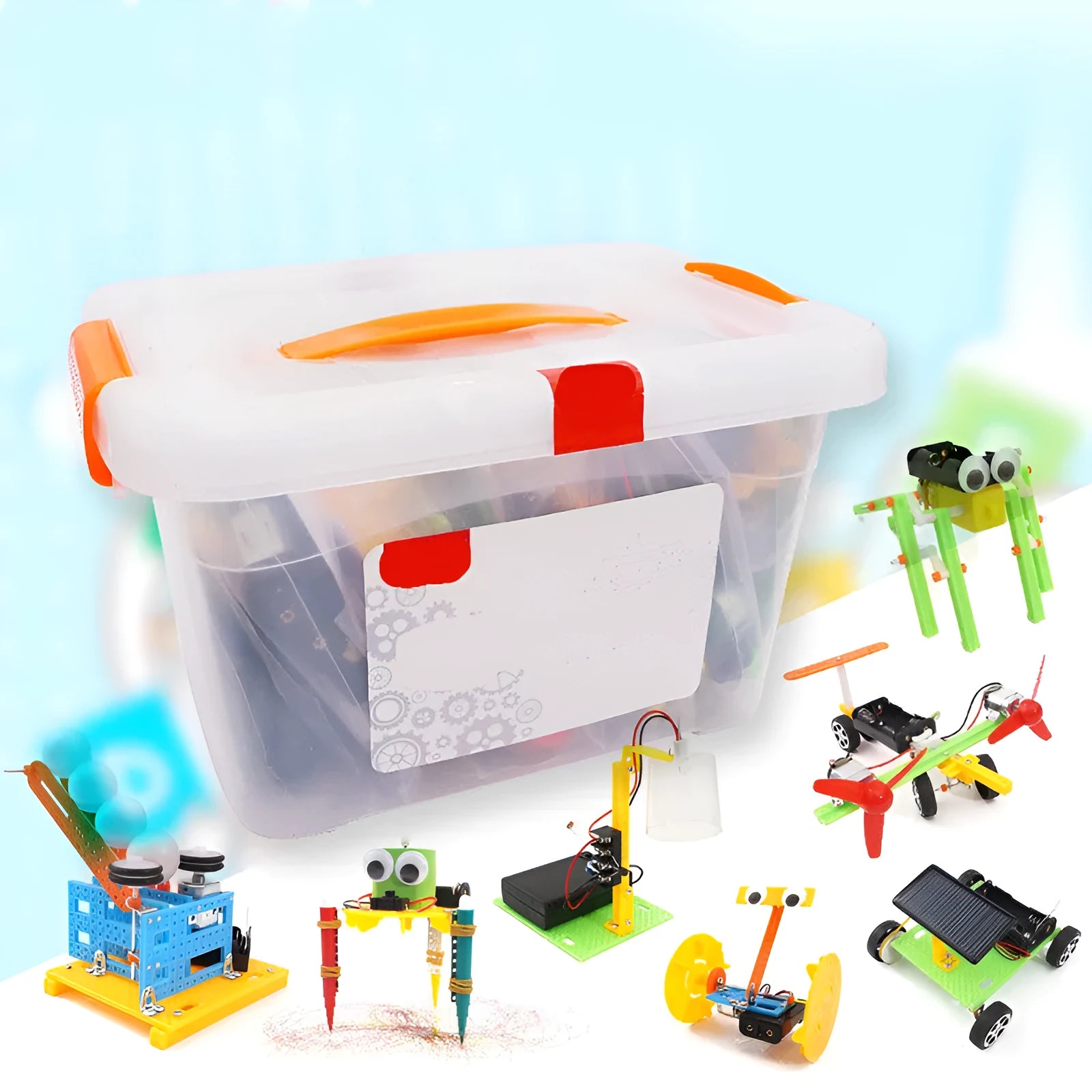 DIY puzzle assembling building blocks plastic science experiment teaching aid 29x22x4cm for children aged 7-14