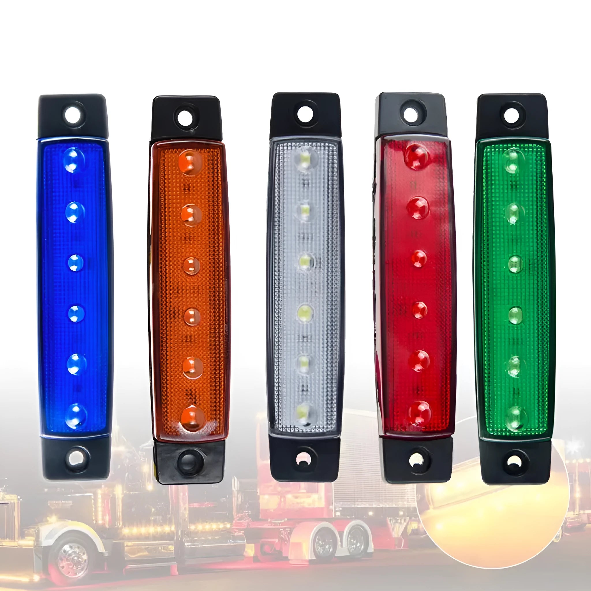W-SMD trailer side warning light for vehicle modification in five colour options