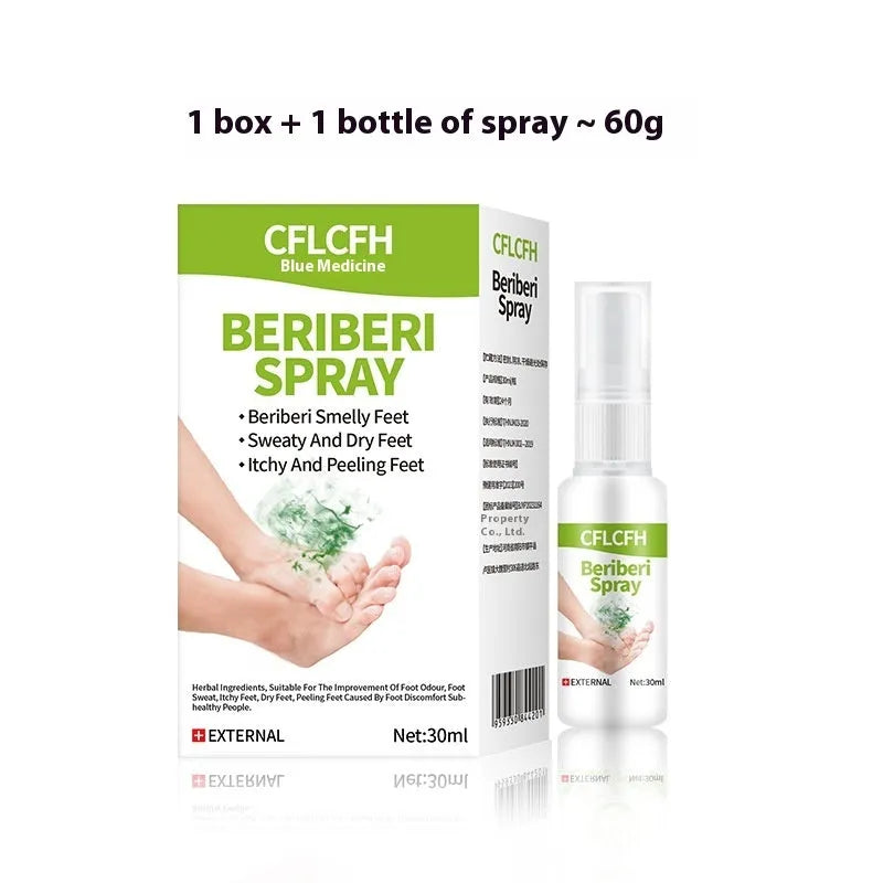 Foot odor spray 30ml bottle with deodorising mist for daily foot freshness and hygiene