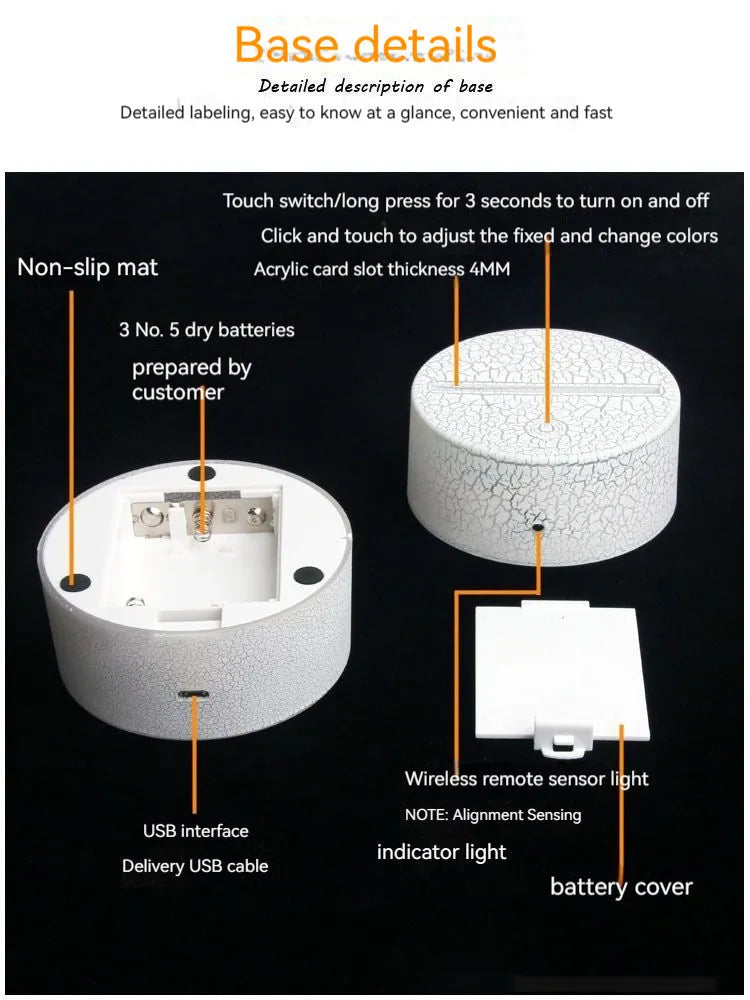 Heart-shaped table lamp with acrylic shade on a desk, glowing warm light, 160mm size, touch switch visible.