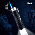 TH727 multifunction metal torch lighter in camouflage colour showing combined flashlight and lighter design.