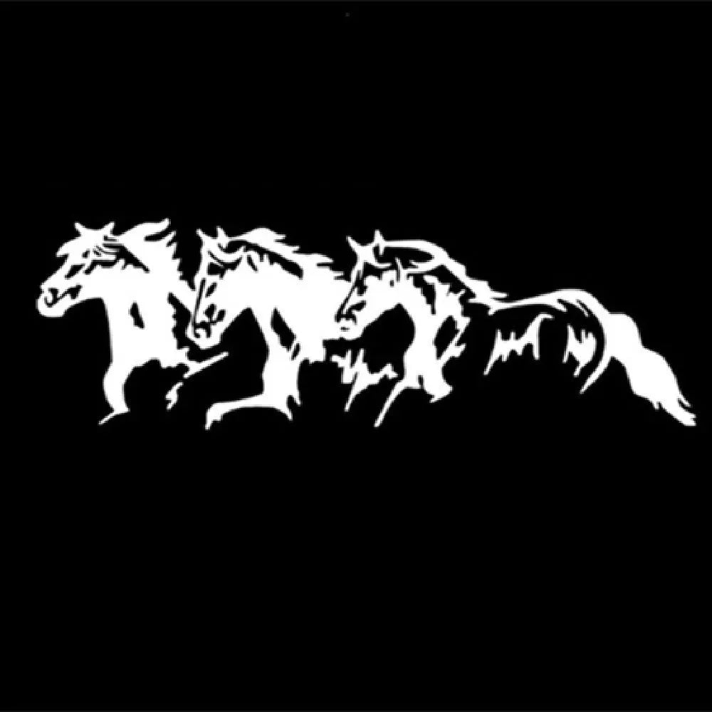 Steed horse design auto decal sticker for car body, measuring 25cm by 8cm.