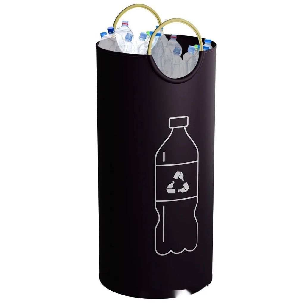 Round plastic waste bin with 38cm diameter opening, 72cm tall, available in plain or patterned designs