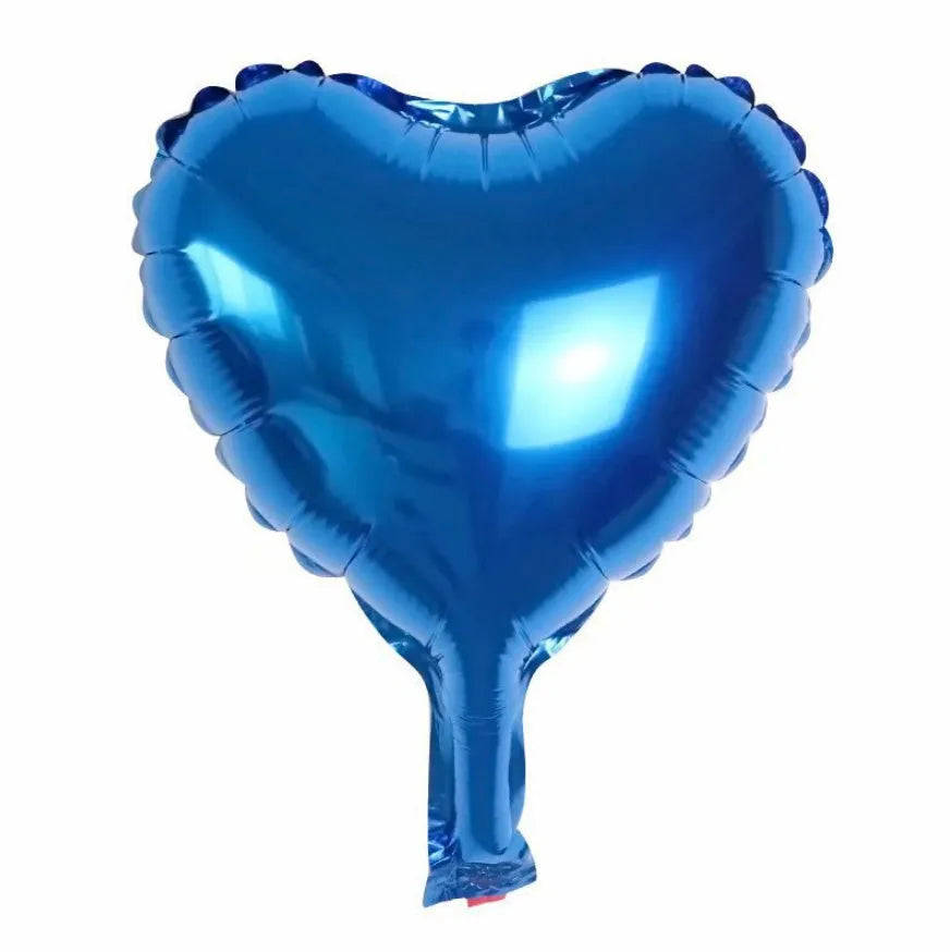 Aluminium foil peach heart balloons in metallic colours with sparkling finish