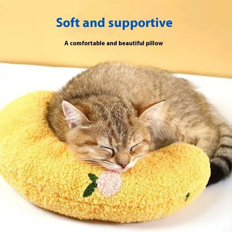 U-shaped cat neck protection pillow in moon and question mark styles