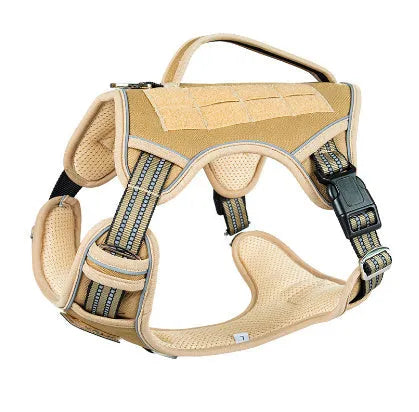 Tactical working dog chest strap in Oxford cloth, available in colours like yellow camo and forest camouflage, size options M L XL