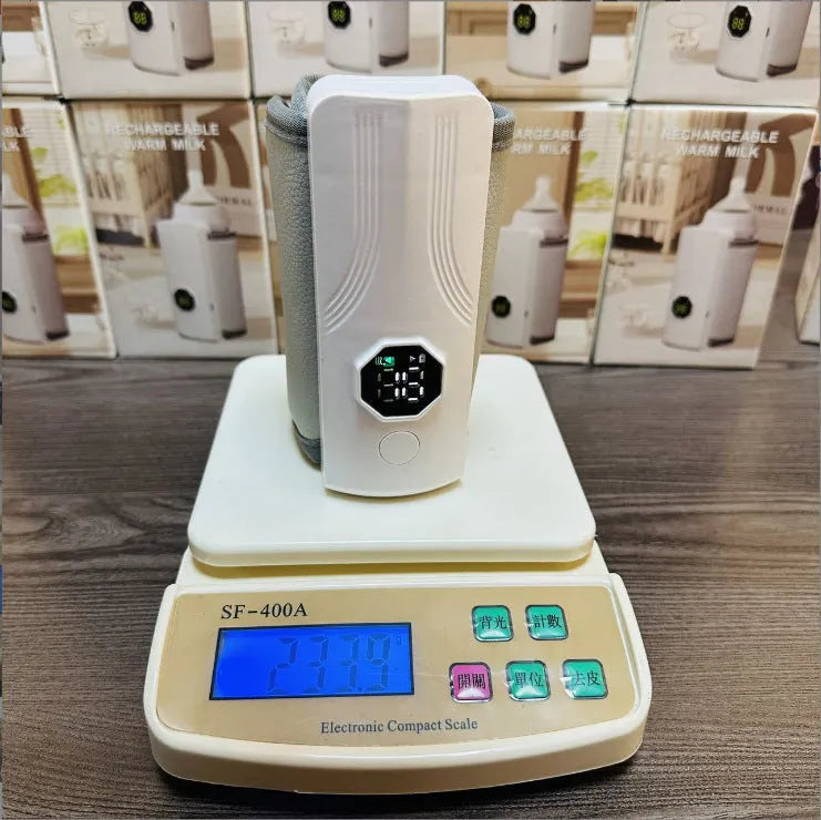 Grey and white car charger electric milk warmer with 36W power for constant temperature bottle heating