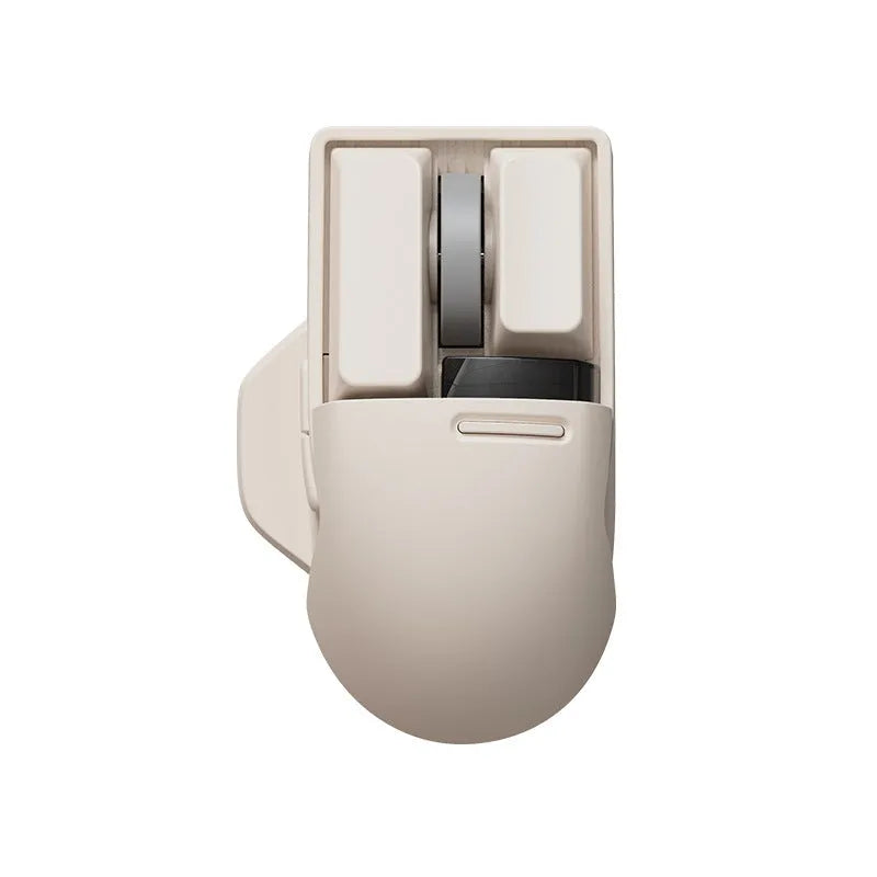 Xiaoqiao Tofu colour wireless mouse with 7 buttons and scroll wheel on plain background