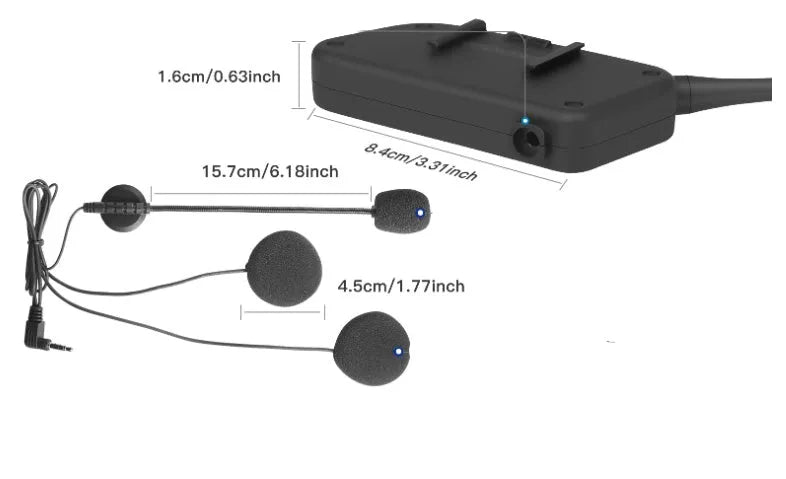 V6pro motorcycle helmet Bluetooth intercom unit with headset and mounting accessories