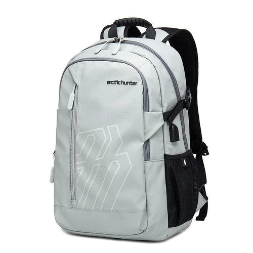 Blue plaid patterned 18 inch casual polyester laptop backpack with curved shoulder strap