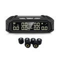 Solar external tyre pressure monitor system with colour digital display and six sensors for RVs and trucks