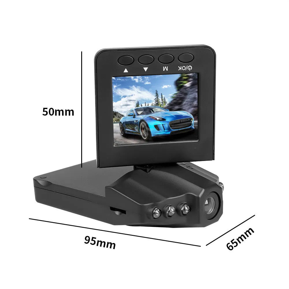 H198 HD six-light infrared night vision car dashboard camera recorder on a windscreen