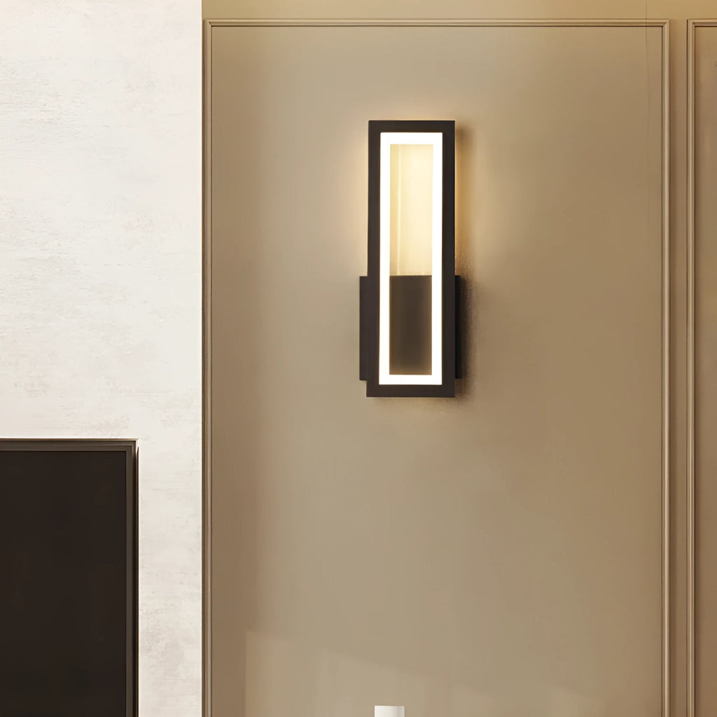 Nordic corridor wall light with PVC lampshade in black finish, 50cm long, 18cm wide, 4cm thick, 28W LED