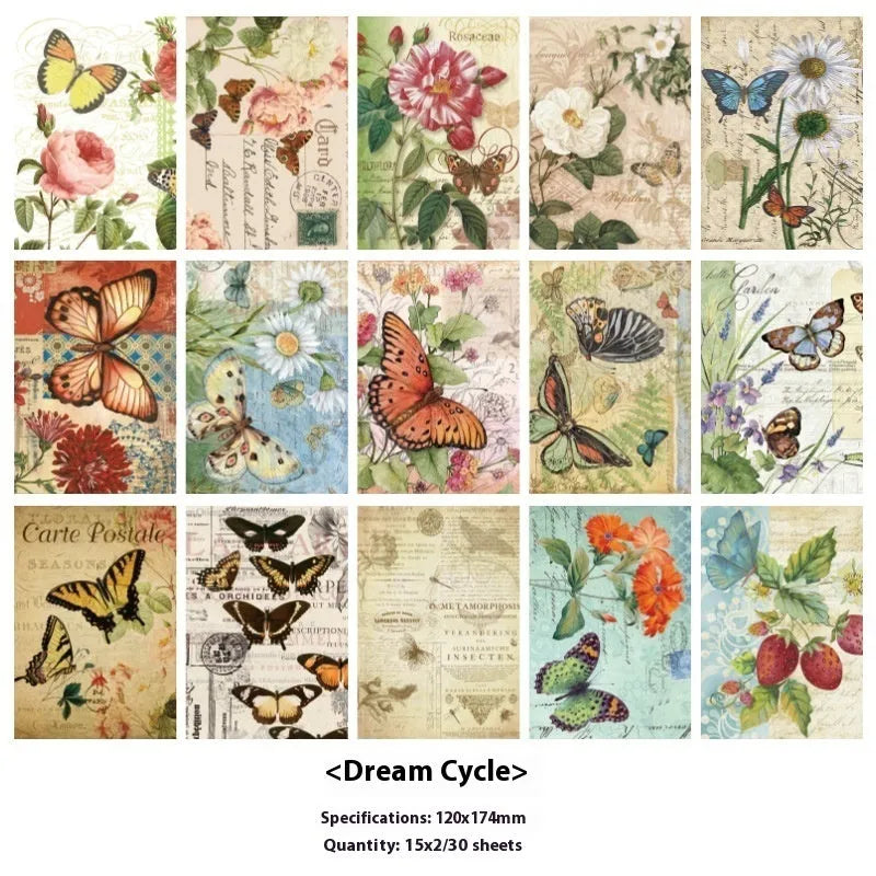 Retro literary notebook with classical letters decoration in multiple colour options