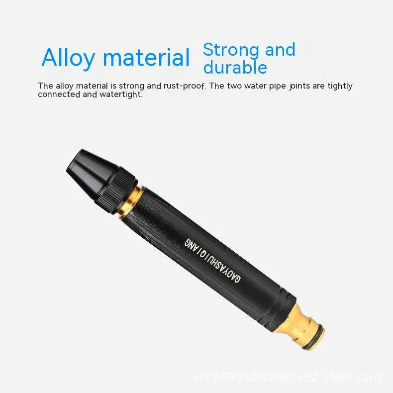Black alloy car washing gun with straight spray nozzle design