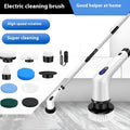 White rechargeable handheld cleaning ball with brush attachments and USB charging cable