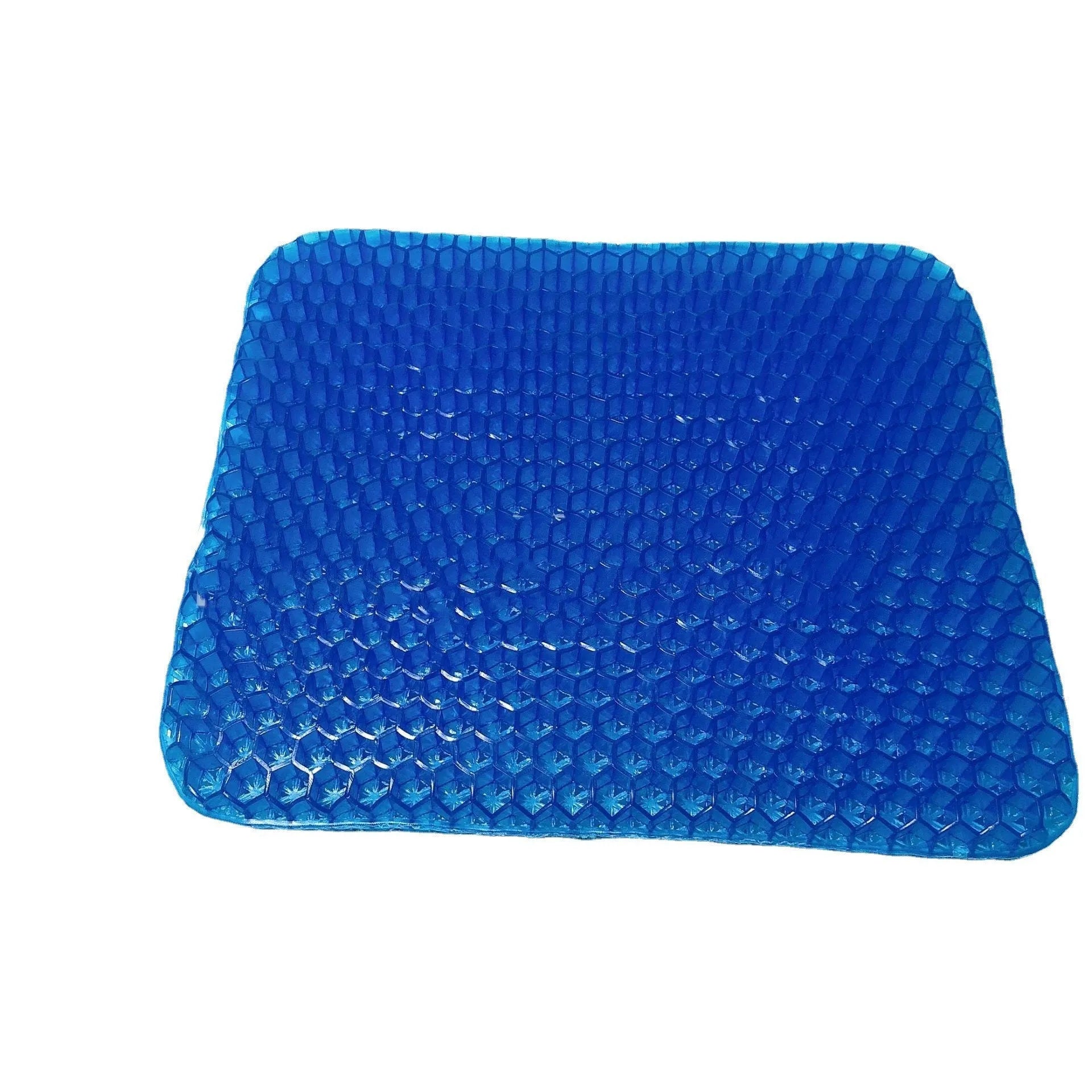 Solid colour gel seat cushion with honeycomb cooling design showing double thick construction