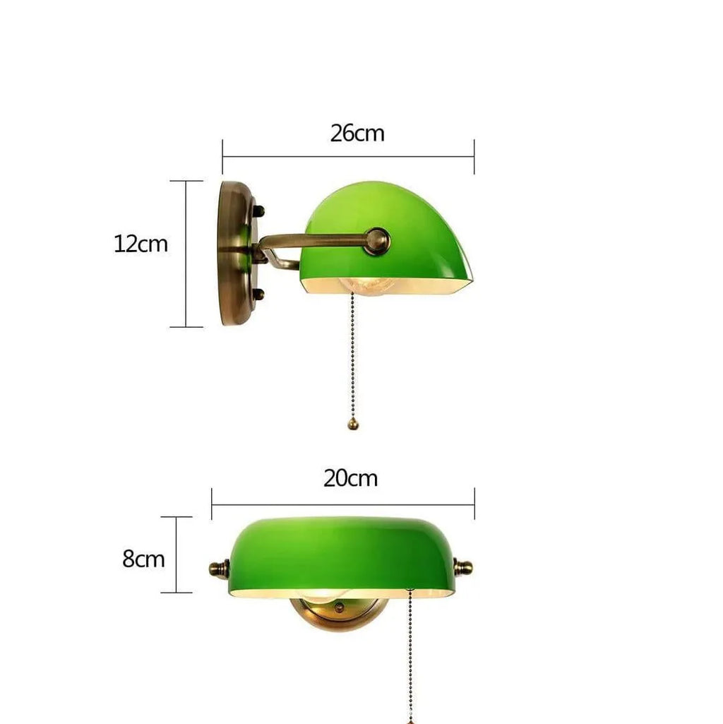 Creative Home American retro decorative wall light in antique blue finish with glass shade