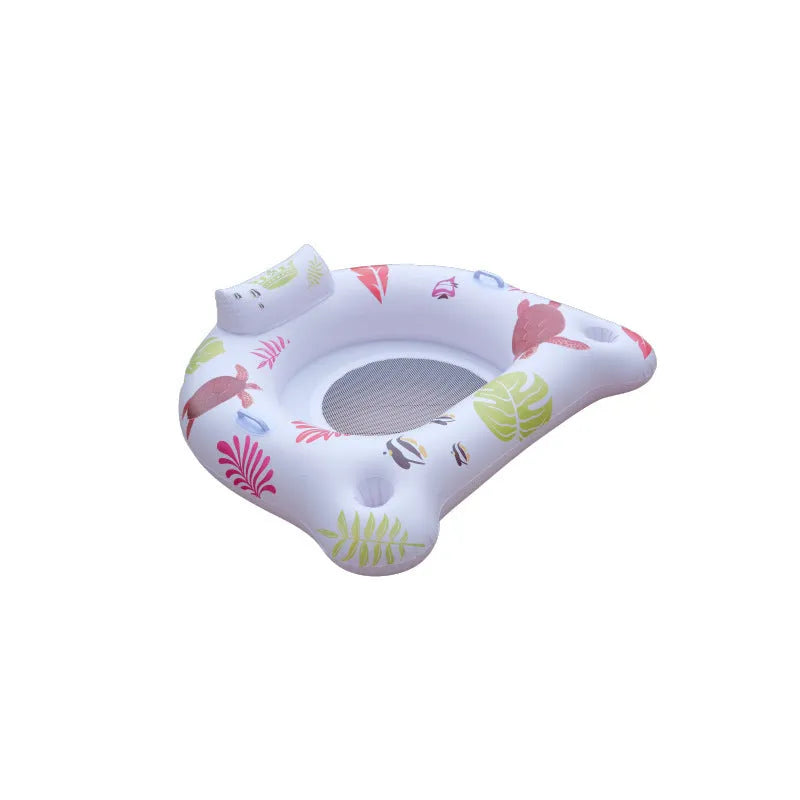 White U-shaped inflatable float with luminous elements for water seating