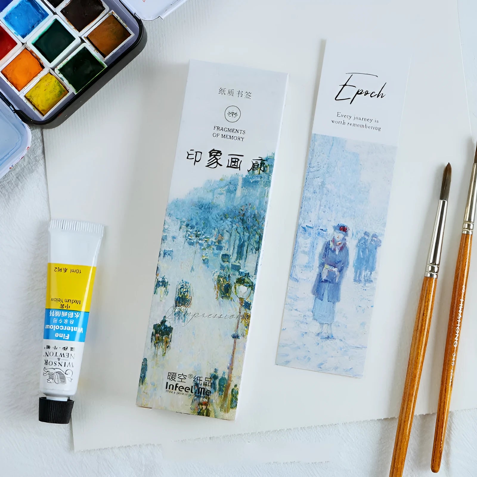 Creative art paper bookmark set 40x150mm 350g thick white cardboard 30 sheets assorted designs