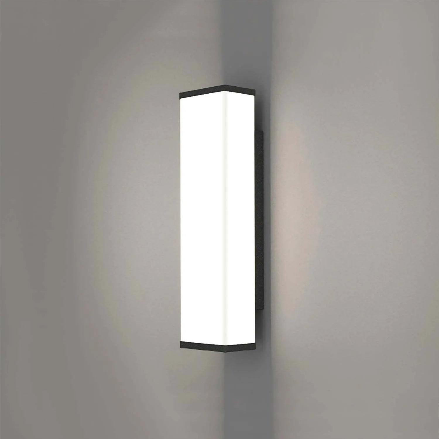 60cm tall outdoor wall light with stainless steel construction and polycarbonate components, wall-mounted with IP65 waterproof rating