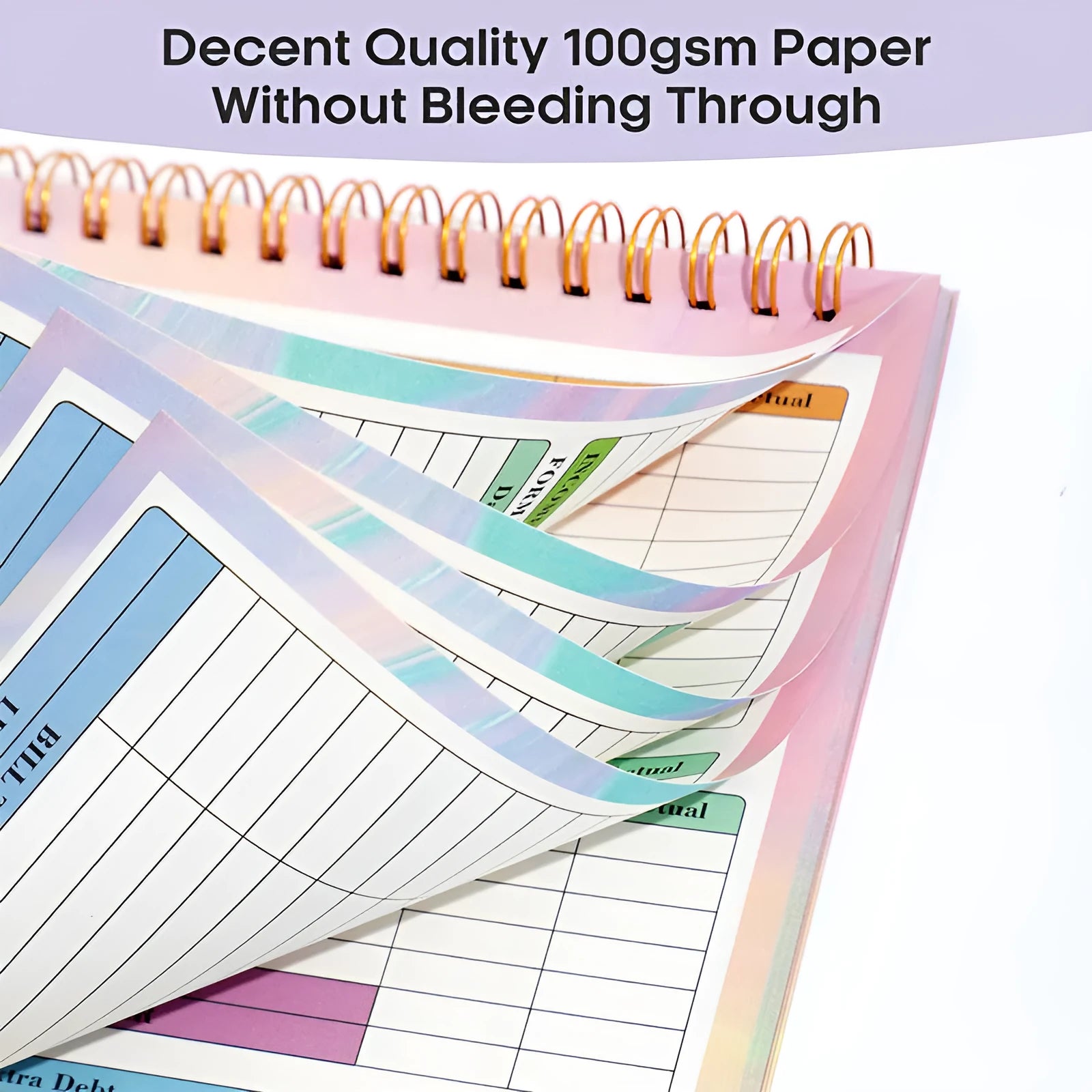 B5 budget tracking notebook with spiral binding and PP cover for income expenditure recording