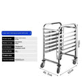 Stainless steel commercial baking tray rack with six layers and lock mechanism for 40x60cm sheets