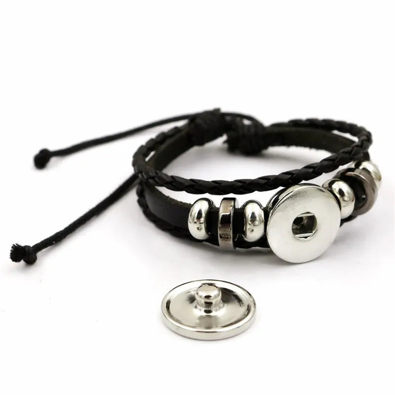 Luminous sun and moon couple leather bracelet unisex alloy electroplated with geometric glass pattern