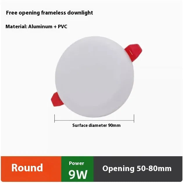Adjustable Hole Tube Ultra-thin LED Panel Light in square shape, aluminium body, white light