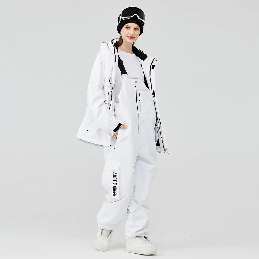 Men's and women's winter ski suit in blue colour with waterproof windproof construction for snow sports