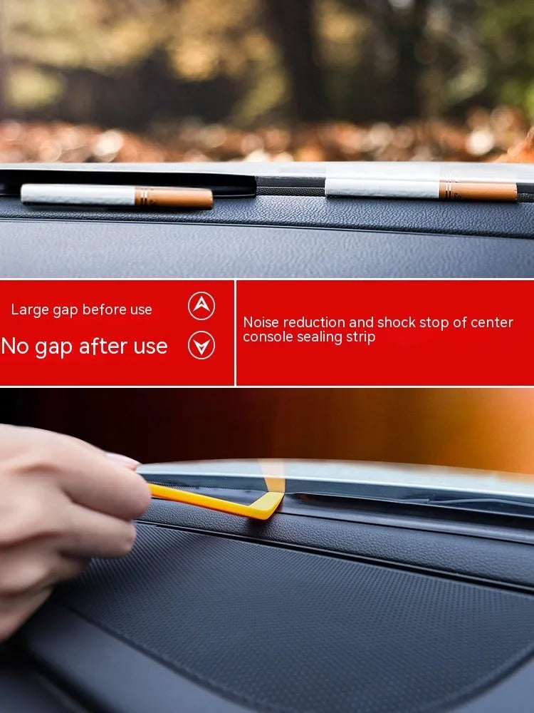 Car dashboard soundproof seal strip for Outlander, 1.6 m high quality silicone, double-sided six-card slot