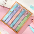 Box of six Cat's Paw fluorescent marking pens with oblique head tips in assorted colours.