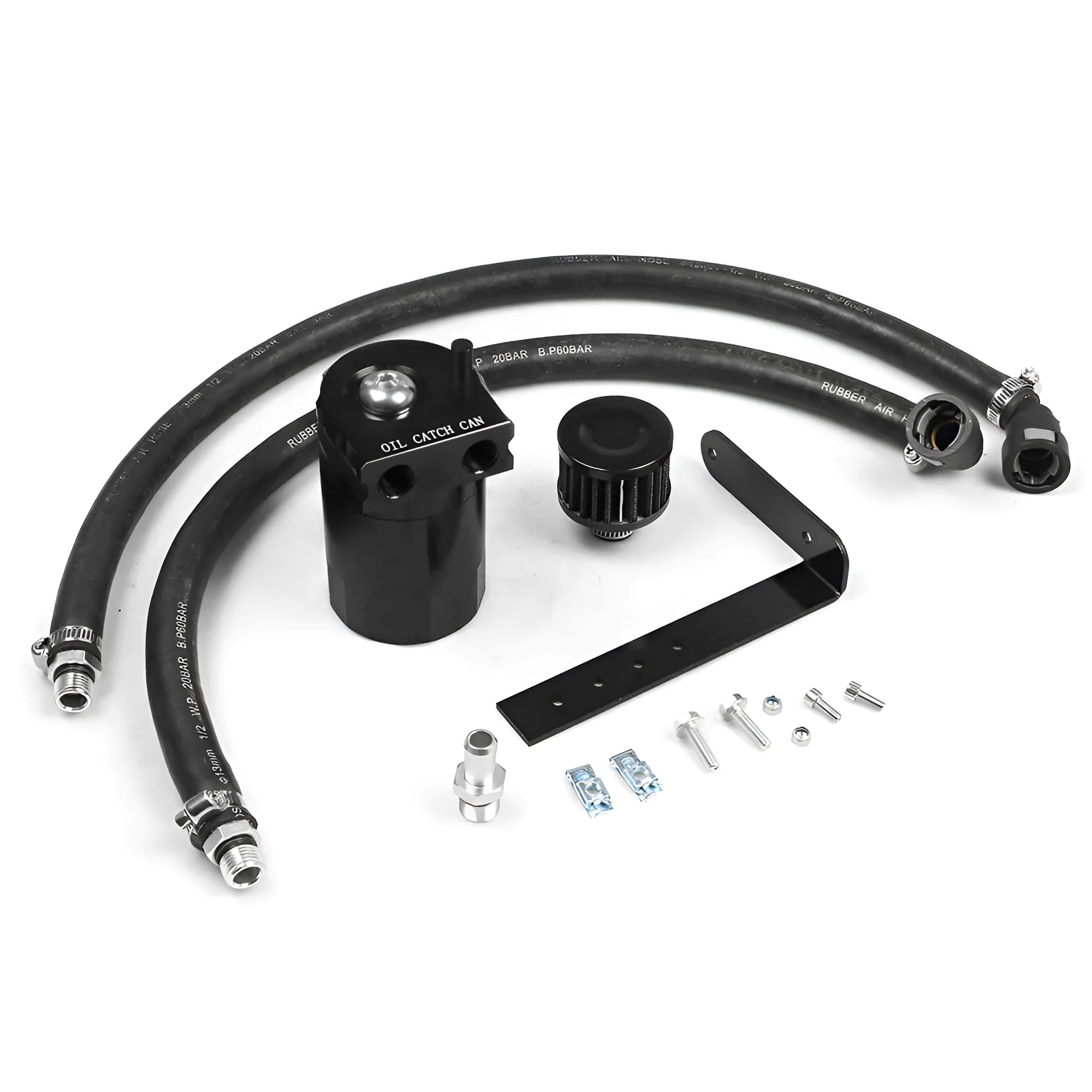 Aluminum alloy oil separator for Ford Expedition in choice of black, red, blue, or silver.