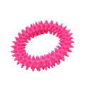 Blue TPR spiky circle ring dog chew toy for dental cleaning and bite training