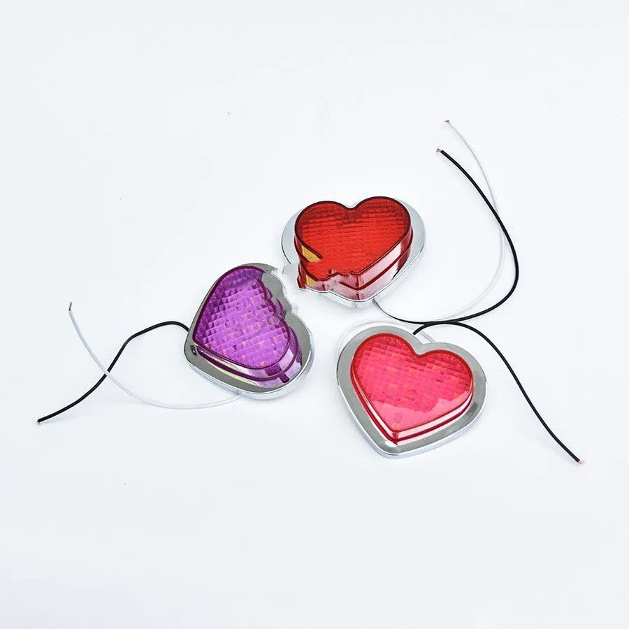 12V Japanese-style heart-shaped modified auto fender LED sidelight in red colour